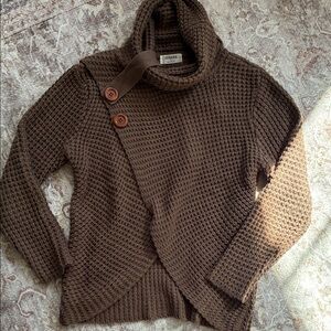 Zenana Outfitters Chocolate Brown Waffle-Knit Turtleneck Sweater